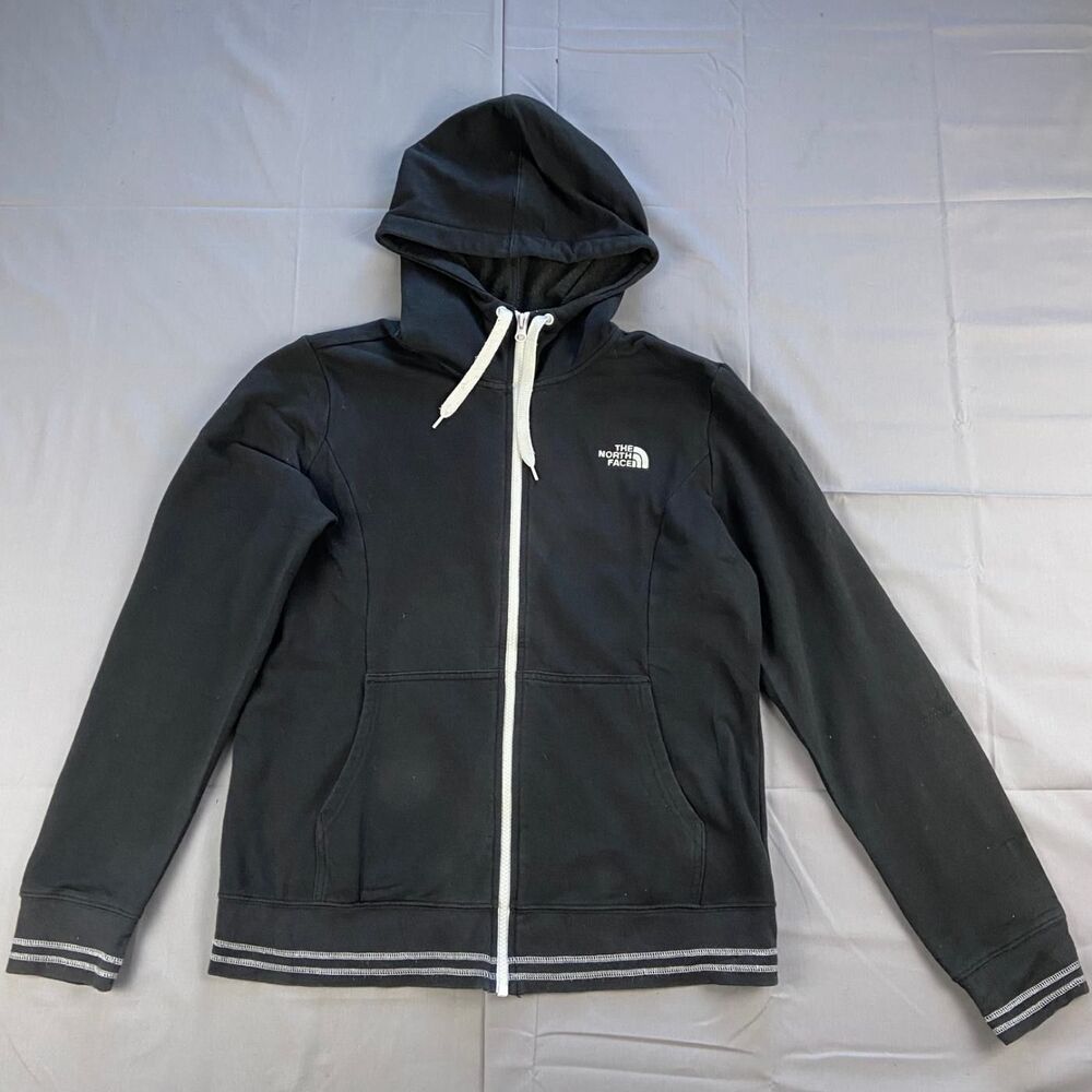 The North Face Women's L Black Full Zip Hooded Sweatshirt Cotton Blend Hoodie 68
